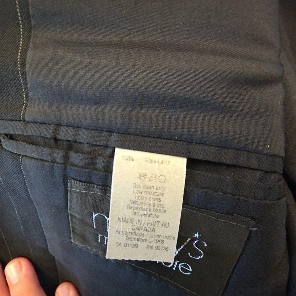 Lauren Ralph Lauren Suit Mens 48 44x32 Black Wool 2 Piece Jacket Pants Formal